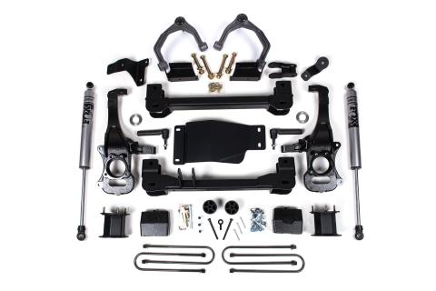4 Inch Lift Kit For 2025 Silverado/Sierra 1500 Custom Trail Boss/LT Trail Bass/AT4 4WD 3 Inch Rear Block Spacer Front Fox 2.0 ADV Series Rear Shock Zone Offroad