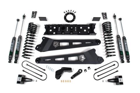 19-24 RAM 3500 4.5 Inch Radius Arm 2 Inch Rear Block Without Overload Diesel 6-Bolt T-Case Fox Adventure Shocks Zone Offroad