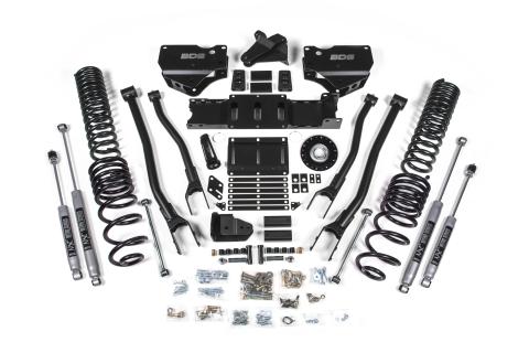 2025 Ram 2500 4WD (Diesel) 4 Inch 4-Link Suspension Lift Kit W/ Indexing Ring, 2.5 Inch Rear Lift, Coil Spring - NX2 Shocks BDS Suspension
