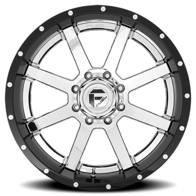 Aluminum Wheels 22X10 Maverick D260 6 On 135/6 On 139.7 Chrome/Gloss Black Lip 106.1 Bore -13 Offset Fuel Off Road Wheels