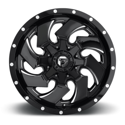 Aluminum Wheels 17X9 Cleaver D574 5 On 114.3/5 On 127 Gloss Black/Milled 78.1 Bore -12 Offset 8 Spoke Fuel Off Road Wheels