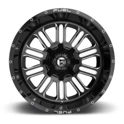 Aluminum Wheels 22X12 Hardline D620 5 On 114.3/5 On 127 Gloss Black/Milled 78.1 Bore -44 Offset Fuel Off Road Wheels
