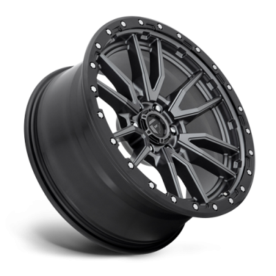 Aluminum Wheels 22X12 Rebel D680 6 On 135 Matte Gunmetal Gray Black Bead Ring 87.1 Bore -44 Offset Fuel Off Road Wheels
