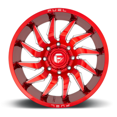 Aluminum Wheels 22X12 Saber D745 5 On 127 Candy Red Milled 71.5 Bore -44 Offset Fuel Off Road Wheels