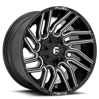 Aluminum Wheels 22X10 Typhoon D773 5 On 114.3/5 On 127 Gloss Black/Milled 78 Bore -18 Offset Fuel Off Road Wheels