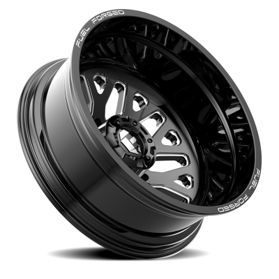 Dually Wheels 24X8.25 FF19D Dually DE19 BK 10 On 225 Gloss Black Milled 170.1 Bore -200 Offset Outer Dually Fuel Off Road Wheels