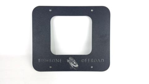 Jeep TJ Tailgate Plate 97-06 Wrangler TJ Black Textured Powercoat Aluminum BackSide Series Fishbone Offroad
