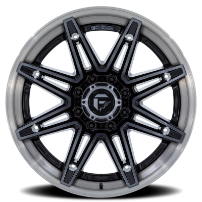 Aluminum Wheels 22X12 Brawl FC401BT 6 On 135 Gloss Black Brushed Dark Tint 87.1 Bore -44 Offset Fuel Off Road Wheels