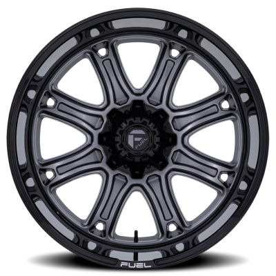 Aluminum Wheels 22X9 Darkstar FC853AB 5 On 114.3/5 On 127 Matte Gunmetal Gray/Black Lip 78.1 Bore 1 Offset Fuel Off Road Wheels