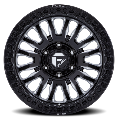 Aluminum Wheels 20X9 Rincon SBL FC857BE 5 On 127 Gloss Black Milled 71.5 Bore 1 Offset Fuel Off Road Wheels
