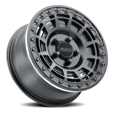 Aluminum Wheels 15x10 MR415 Beadlock UTV Bolt Pattern 5 On 114.3 Offset 25 Lip Size 2.09 Matte Black MB Gloss Black Ring Method