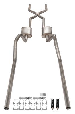 1965-70 Chevy Impala  H-Pipe Crossmember Back Exhaust 409 SS Rear Exit No Mufflers Pypes Performance Exhaust