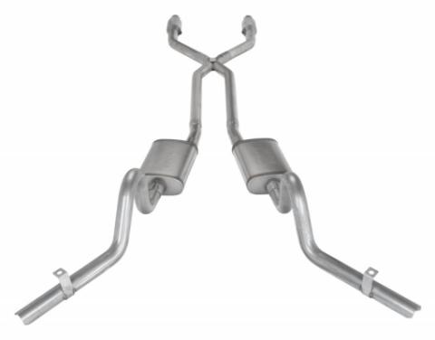 Crossmember Back w/X-Pipe Exhaust System 78-88 EL Camino Exc SS Split Rear Dual Exit 2.5 in Intermediate And Tail Pipe Turbo Pro Muffler/Hardware Incl Tip Not Incl Catalytic Converter Incl Pypes Exhaust