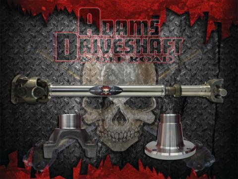 Adams Driveshaft JK Front 1350 CV Driveshaft Extreme Duty Series Solid U-Joint 