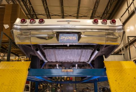 1965-70 Chevy Impala  H-Pipe Crossmember Back Exhaust 409 SS Rear Exit Street Pro Mufflers Pypes Performance Exhaust
