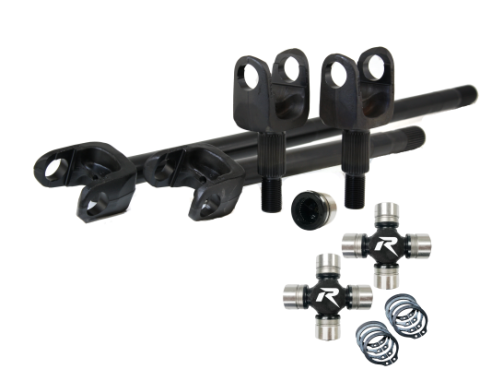 2007-18 Wrangler JK Dana 30 27 Spline 4340 Chromoly USA Made Front Axle Kit HD U-Joints Revolution Gear