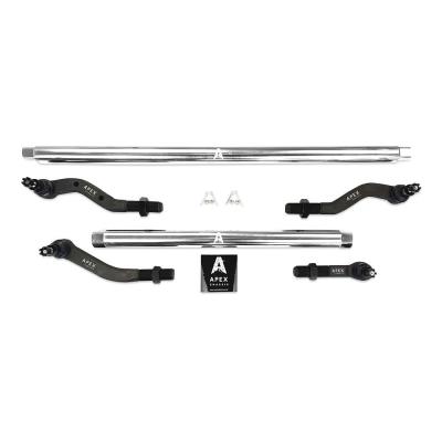 Heavy Duty Polished Aluminum Tie Rod and Drag Link Axle Swap Kit Ultimate Dana 60 68.5 Inch Jeep JK 2.5T Note: This No-Flip kit is for Axle Upgrade Options Only Apex Chassis