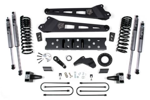 19-24 RAM 3500 5.5 Inch Radius Arm 5 Inch Rear Block Without Overload Gas 6-Bolt T-Case Fox Adventure Shocks Zone Offroad
