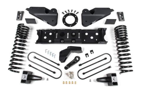 19-24 RAM 3500 4.5 Inch Radius Arm Bracket 2 Inch Rear Block With Overload Diesel 8-Bolt T-Case Fox Adventure Shocks Zone Offroad
