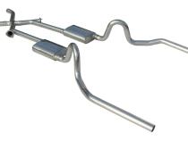 Crossmember Back w/Xchange Exhaust System 64-72 A-Body Split Rear Dual Exit 2.5 in Intermediate And Tail Pipe Street Pro Mufflers/Hardware Incl Tip Not Incl Pypes Exhaust