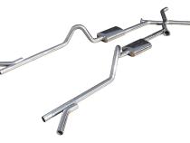 Crossmember Back w/Xchange Exhaust System Split Rear Dual Exit 2.5 in Intermediate And Tail Pipe Race Pro Mufflers/Hardware Incl Tip Not Incl Pypes Exhaust
