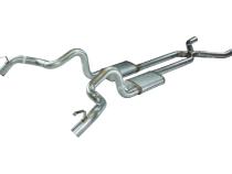 Crossmember Back w/X-Pipe Exhaust System 70-74 F-Body Split Rear Dual Quarter Exit 3in Intermediate And Tail Pipe StreetPro Mufflers/Hardware Incl Tip Not Incl Polished 409 Stainless Pypes Exhaust