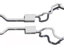 Crossmember Back Without X-Pipe Exhaust System Split Rear Dual Exit 2.5 in Intermediate And Tail Pipe Race Pro Mufflers/Hardware Incl Tip Not Incl Natural 409 Stainless Pypes Exhaust