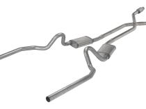 Crossmember Back w/X-Pipe Exhaust System 78-88 El Camino SS Split Rear Dual Exit 2.5 in Intermediate And Stainless Steel Tail Pipe Turbo Pro Muffler/Hardware Incl Tip Not Incl Catalytic Converter Incl Pypes Exhaust
