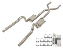 1970-1974 Mopar E-Body 3 Inch Crossmember Back Exhaust System 409 Stainless Race Pro Mufflers Pypes Performance Exhaust