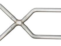 Exhaust X-Pipe Kit Intermediate Pipe 3 in Crossover Hardware Incl Natural 409 Stainless Steel Pypes Exhaust