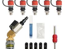 Monster Valve Flat2 - Dual Valve Stem Wheels - 5 Pack with Install Tools Power Tank